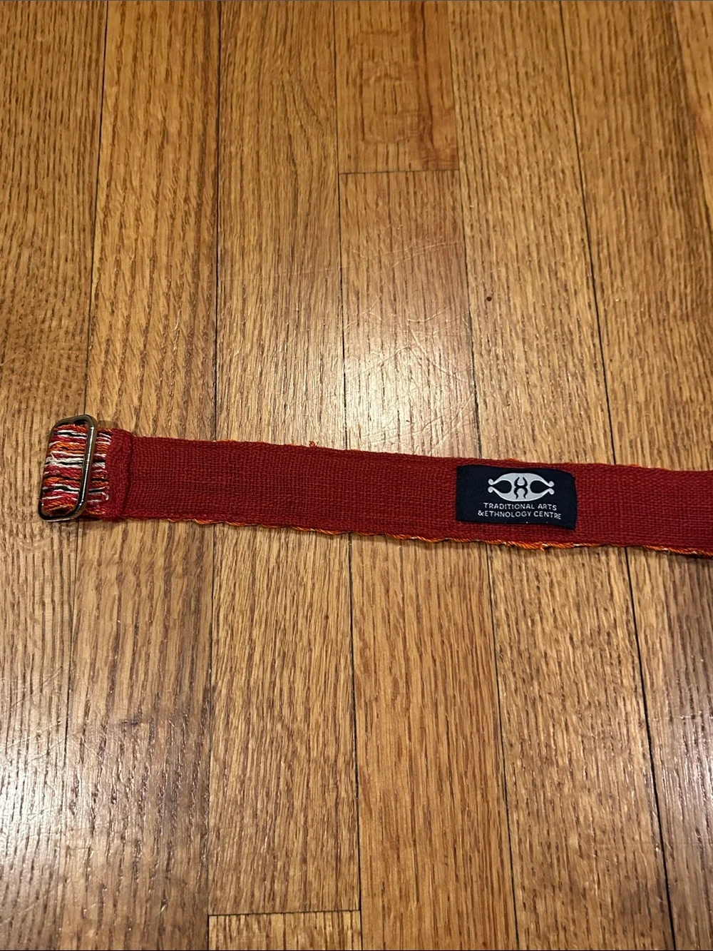 Woven Multicolor Red Belt with Silver Buckle - Women Accessories